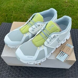 On Cloud 5 Push Athletic Shoes - Glacier & Zest - style 69-98002